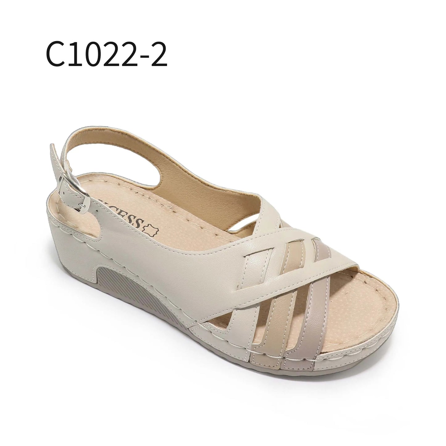 40лв Бежов/ Бял size (36-42) Дамски сандали xcess-C1022